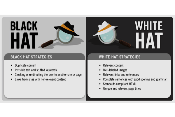 مقایسه استراتژی White hat و Black hat